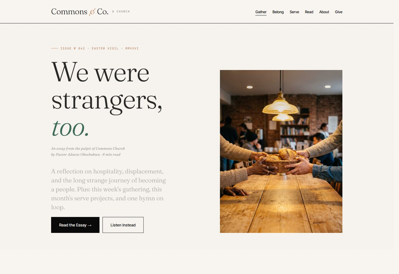 Commons church website template