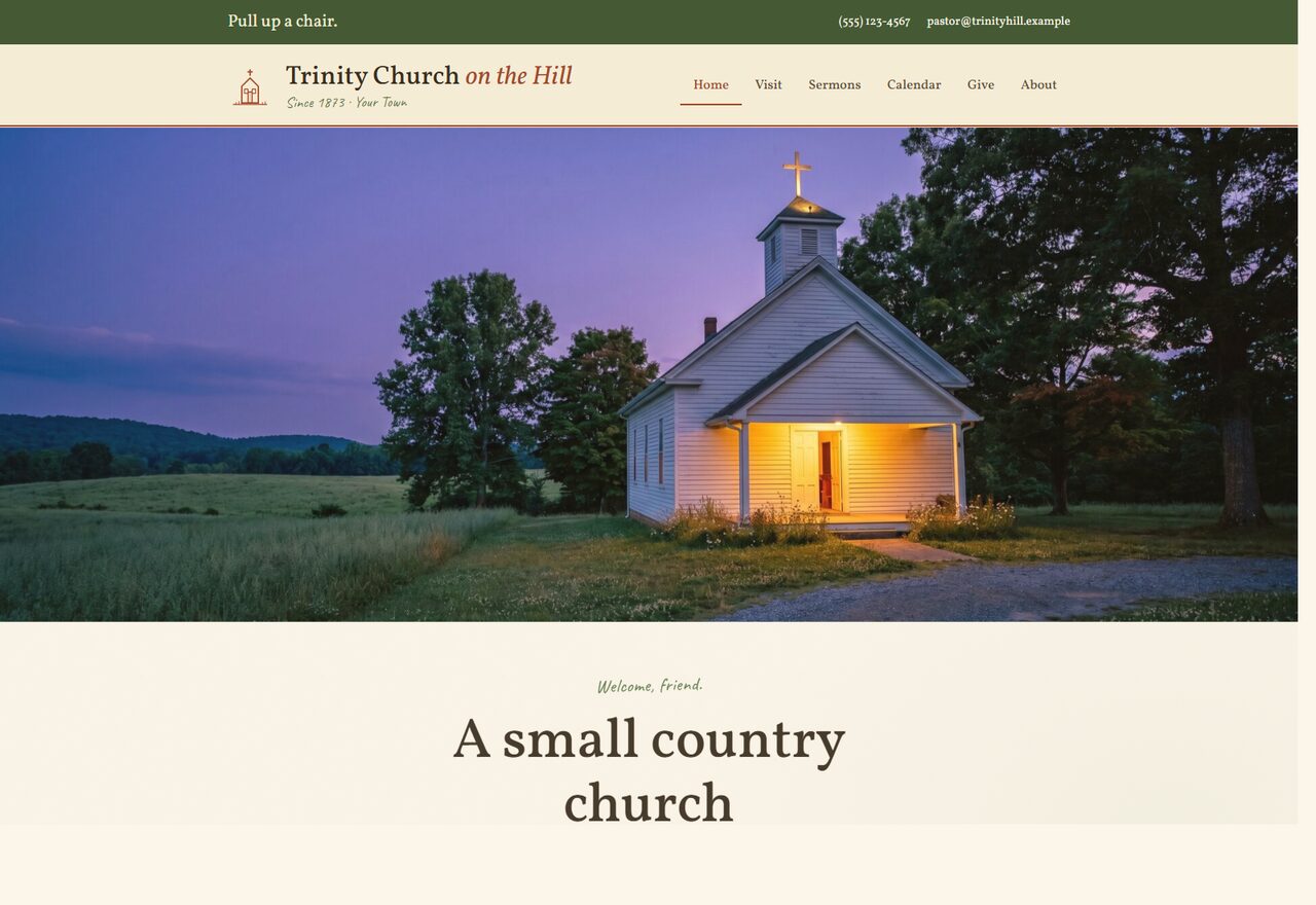 Hearth church website template