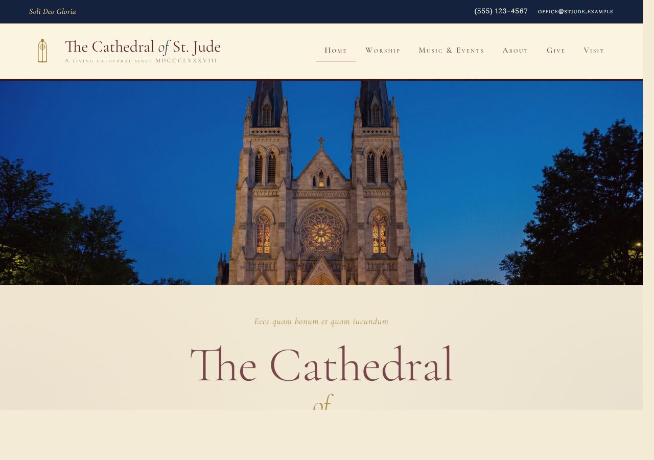 Liturgical church website template