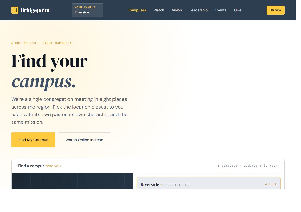 Network church website template